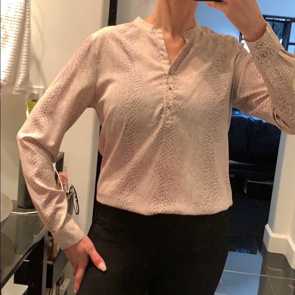 Snake long sleeve button up top